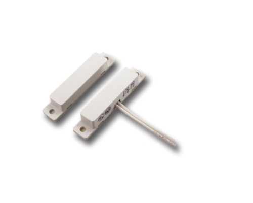 GRI 100-12-W 10 Pack Closed Miniature Surface Mount Magnetic Contact 1' Gap with 12' Lead and 5.6k Resistor - White