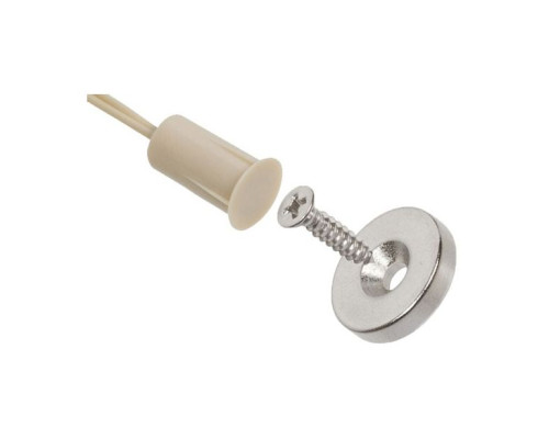 Nascom N1175UM600T-ST Recessed 3/8' Ultra Mini Press Fit Switch with D0.600' Donut / Magnet Wire Leads, Tan