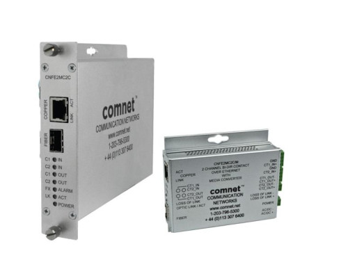 Comnet CNFE2MC2C 100Mbps Ethernet Media Converter w/2 Contact Closures