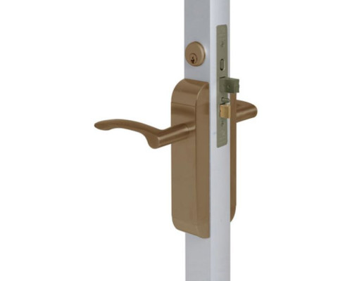 Adams Rite 2190-312-1MW-10B Dual Force Lock with Standard Flat Strike, Exterior Trim Set and 1-1/8