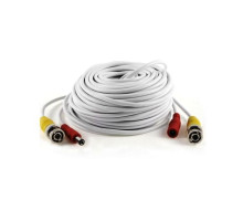 Cantek CT-W-VP100HD-W-V2 Pre-Made HD-CVI, HD-TVI, AHD Cable Support, White, 100 Feet