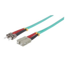 Intellinet 751438 Fiber Optic Patch Cable, Duplex, Multimode, 7 Feet, Aqua