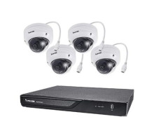 Vivotek ND9323P-2TB-4FD80 8 Channel NVR 2TB with 4 x 5MP Outdoor IR Dome IP Security Cameras