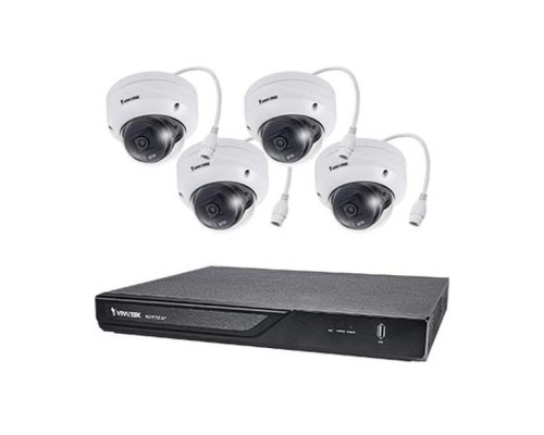 Vivotek ND9323P-2TB-4FD80 8 Channel NVR 2TB with 4 x 5MP Outdoor IR Dome IP Security Cameras