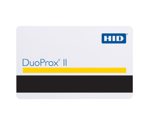 Interlogix 1336-HID DuoProx II White Gloss Front/Standard Artwork Gloss Back with Magstripe, 26-Bit Format, Facility Code & Card Number Assigned