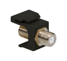 ICC IC107B5FBK F-Type Keystone Jack, Nickel, Black