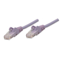 Intellinet 453516 Network Cable, Cat5e, UTP 100% Copper, RJ45 Male / RJ45 Male, 15.0 m (50 ft.), Purple