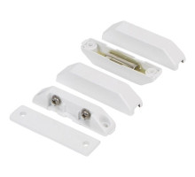 Nascom N282TXGSW-STFB Surface Mount Terminal Open Loop Switch / Magnet Set, Low Profile, Beveled Cover Spacers, Snow White