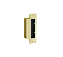 HES 1600-606-DLMS Dynamic Low Profile Electric Strike Bodies with Dual Lock Monitor and Strike Monitor in Satin Brass