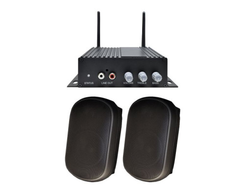 Speco AACEK1B a-live Kit with a-live Amplifier and 5' 8 Ohms Indoor/Outdoor Speakers, Black