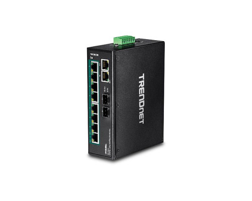 TRENDnet TI-PG102 10-Port Hardened Industrial Gigabit PoE+ DIN-Rail Switch