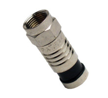 Platinum Tools 18001 F RG6 Quad Compression Connector Nickel Plate