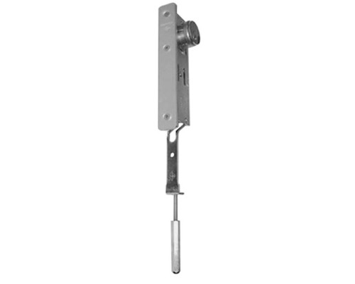 Adams Rite 1870HM628 Cylinder-Operated Flushbolt with Flat Faceplate for Hollow Metal Doors in Clear