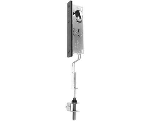 Adams Rite 1871W20-628 Standard Cylinder-Operated Flushbolt with Radius Faceplate in Clear