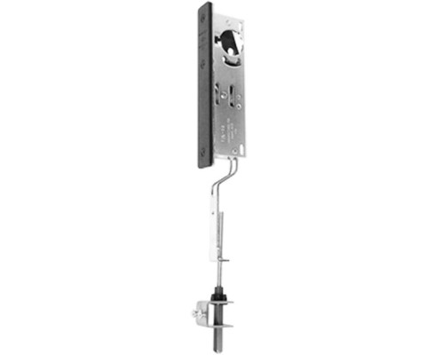 Adams Rite 1871W30-628 Standard Cylinder-Operated Flushbolt with Radius Faceplate in Clear