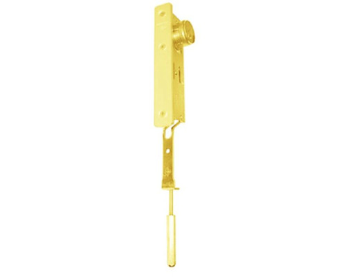 Adams Rite 1877-605 Cylinder-Operated Flushbolt with Armored Faceplate for Wood Doors in Bright Brass