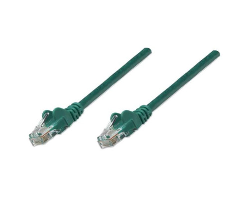 Intellinet 347488 IEC-C5-GR-1 Network Cable, Cat5e, UTP, 100% Copper, RJ45 Male / RJ45 Male, 0.3 m (1 ft.), Green