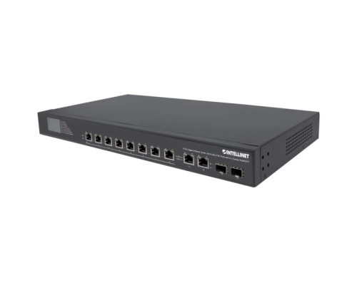 Intellinet 561327 8-Port Gigabit Ethernet Ultra PoE Switch with 4 Uplink Ports and LCD Screen