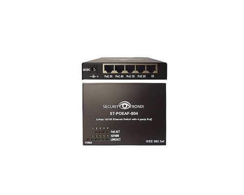 SecurityTronix ST-POEAF-SO4 5 Port 10/100 Ethernet PoE Switch