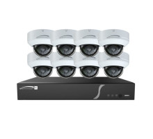 Speco ZIPL88D2 8 Channel NVR with 2TB and 8 4MP Outdoor IR Dome Cameras, PoE