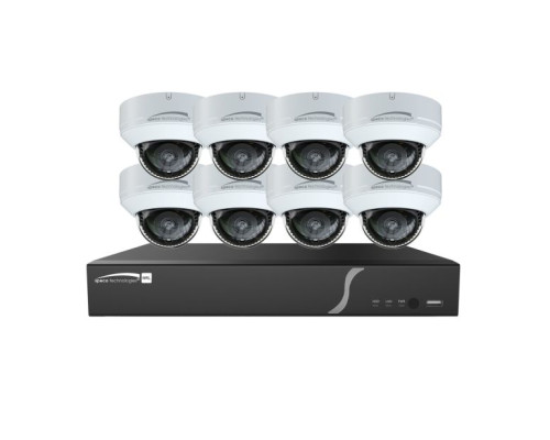 Speco ZIPL88D2 8 Channel NVR with 2TB and 8 4MP Outdoor IR Dome Cameras, PoE