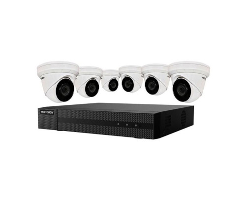 Hikvision EKI-K82T46 8-Channel NVR 2TB with 6 x 4MP Outdoor Turret Cameras, 2.8mm Lens