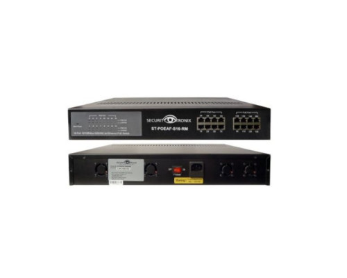 SecurityTronix ST-POEAF-S16-RM 16 Port 10/100 Ethernet PoE Switch