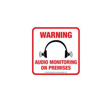 Maxwell DTV-208 Audio Monitoring Decal - 4 x 4 – Red & Black (100 pk)