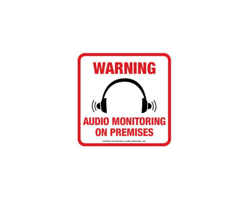 Maxwell DTV-208 Audio Monitoring Decal - 4 x 4 – Red & Black (100 pk)