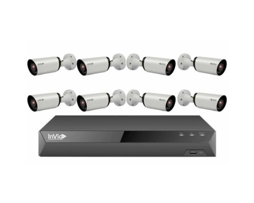 INVID1KIT-8 8 Camera Security Kit 2MP Bullet Cameras, 3TB