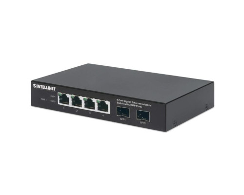 Intellinet 508247 Industrial 4-Port Gigabit Ethernet Switch with 2 SFP Ports