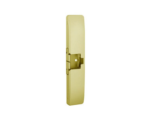 HES 9700-606-LBSM Windstorm and Fire Rated Square Bolt Solution Surface Mounted Electric Strike with Latchbolt Strike Monitor in Satin Brass