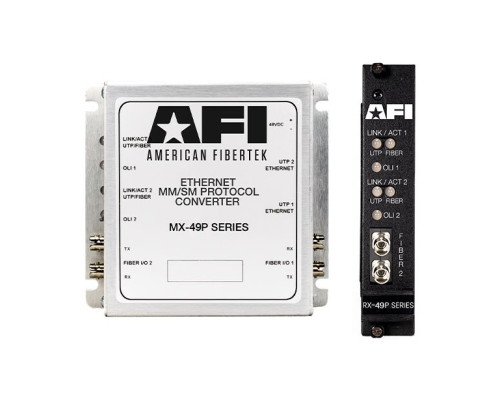 American Fibertek MX-49P-LX-SC Ethernet - Mode Converter 1000BASE-LX MM to SM Module SC