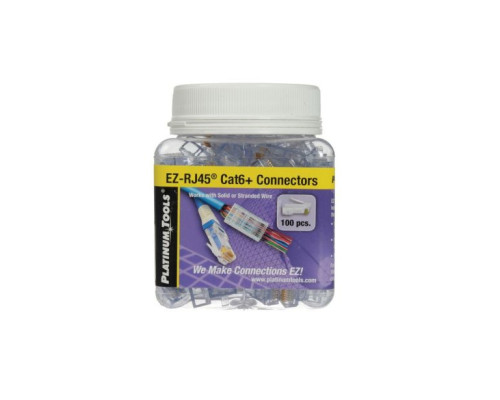 Platinum Tools 202010J EZ-RJ45(tm) Cat 6+ Connectors, Jar of 100.