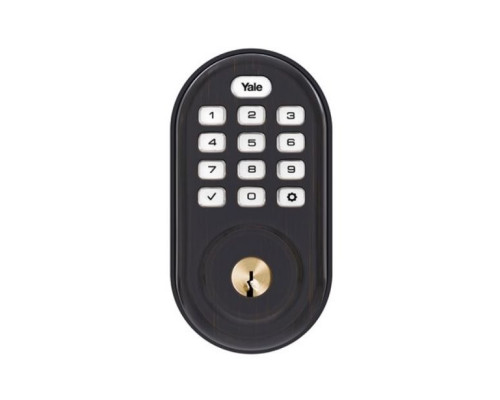 Yale YRD216ZW2-0BP Pushbutton Z-Wave Deadbolt, Oil Rubbed Bronze Permanent