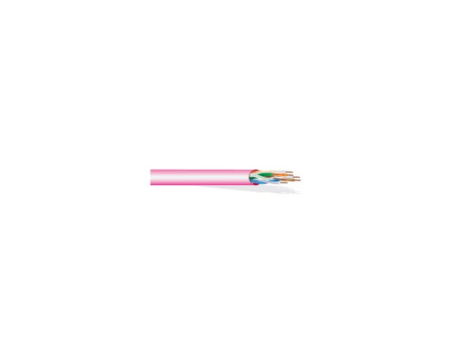 West Penn 254246EZPK1000 8 Conductor, 23 AWG Solid Unshielded CAT 6 Plenum Cable, 1000', Pink