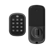 Yale YRD136-ZW2-BSP Pro Pushbutton Deadbolt Z-Wave Key Free, Black Suede