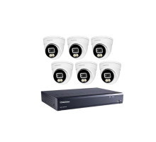 Geovision 780-NRL08R580-2TB Bundle Kit (1) UA-SNVRL810-P USAVision 8-Channel NVR, 2TB HDD, Black (6) GV-R580 5MP Turret Camera, White