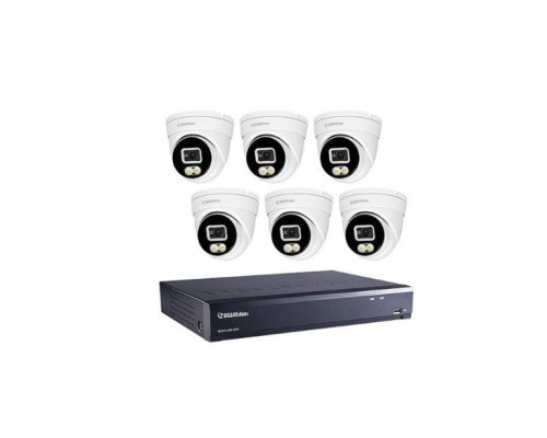 Geovision 780-NRL08R580-2TB Bundle Kit (1) UA-SNVRL810-P USAVision 8-Channel NVR, 2TB HDD, Black (6) GV-R580 5MP Turret Camera, White