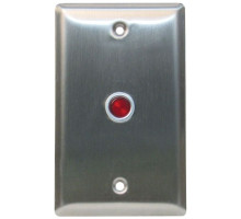 Camden Door Controls CX-LED1-52G Green LED, Stainless Steel Single Gang Faceplate 12/28vDC