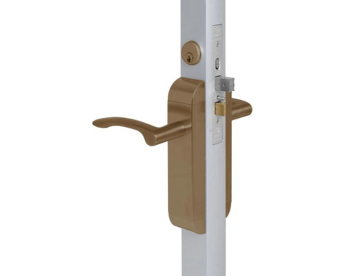 Adams Rite 2190-411-1MI-10B Dual Force Lock with Standard Flat Strike, Exterior Trim Set and 1-1/2