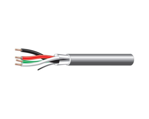 West Penn 253244BGY0500 18 AWG Shielded CMP Cable 500 ft Gray