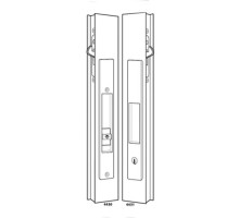 Adams Rite 4431-10S-05-IB Square Stainless Steel Rite Flush Locksets for Sliding Doors with Cylinder Including Deadlock