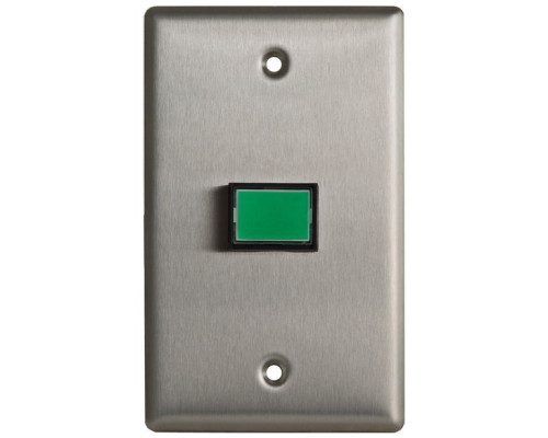 Camden Door Controls CM-300G Blank Faceplate, SPDT Momentary, Green Button