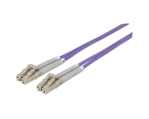 Intellinet 751162 Fiber Optic Patch Cable, Duplex, Multimode, 10 Feet, Violet