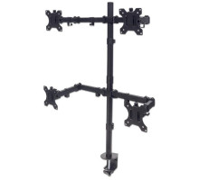 Manhattan 461566 Universal Four Monitor Mount with Double-Link Swing Arms