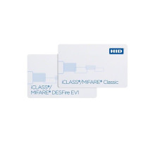 HID 2424PKG1MNN 242 iCLASS + MIFARE DESFire EV1 Smart Cards, Composite Polyester/PVC, 32K Bits