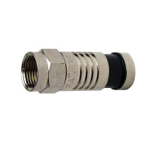 Platinum Tools 28001J F-Type RG6 Quad Nickel SealSmart Coaxial Compression Connector. 75pc.Jar.