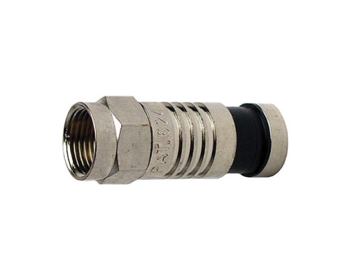 Platinum Tools 28001J F-Type RG6 Quad Nickel SealSmart Coaxial Compression Connector. 75pc.Jar.