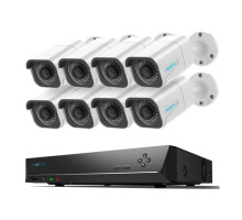 Reolink RLK16-800B8 4K 8MP Outdoor 8 Bullet PoE Security Camera System Kit with 16-Channel NVR, 4TB HDD